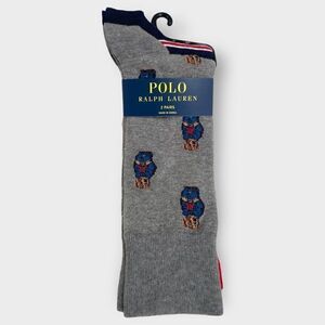 Polo Ralph Lauren Polo Bear Grey Dress Trouser Socks Mens size 10-13 New